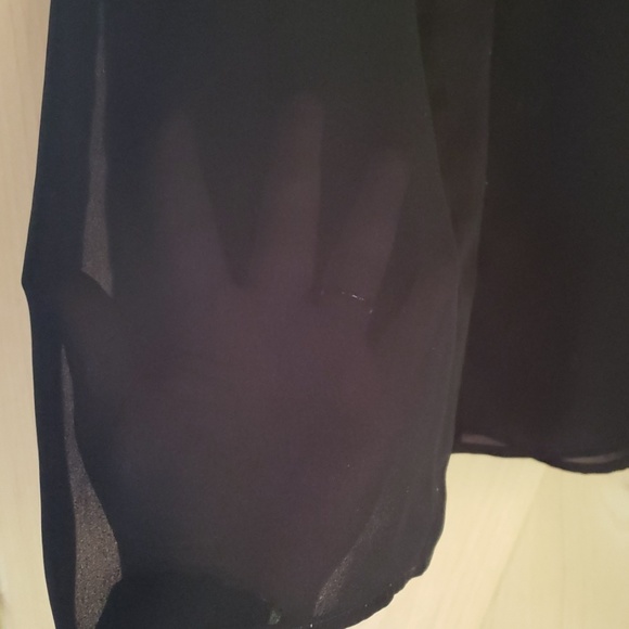 See through black short sleeve blouse - Picture 5 of 6